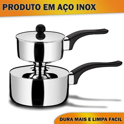 Imagem de Cuscuzeira Fogão de Indução Antiaderente Aço Inox Individual 500ml 16cm Brinox