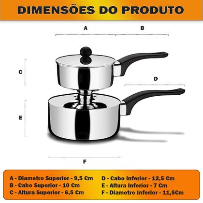Imagem de Cuscuzeira Fogão de Indução Antiaderente Aço Inox Individual 500ml 16cm Brinox