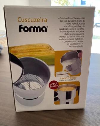 Imagem de Cuscuzeira Fogão Indução Aço Inox Aparelho Cuscuz Forma 1,3L