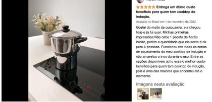 Imagem de Cuscuzeira Fogão Indução Aço Inox Aparelho Cuscuz Forma 1,3L