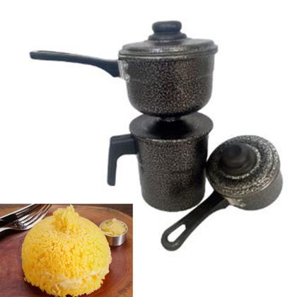 Imagem de Cuscuzeira individual com 2 panelas cozinha 500ml e 350ml