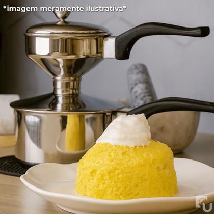 Imagem de Cuscuzeira Individual de Aço Inox Com Alça Versátil Cozimento Legumes - Lyor