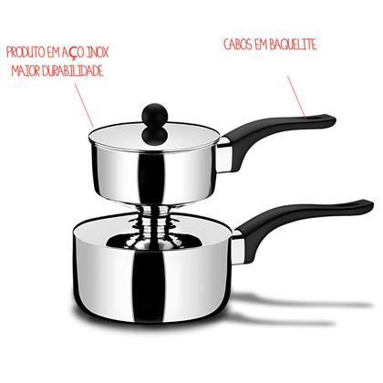 Imagem de Cuscuzeira Individual Inox Brinox Suprema Panela Vapor