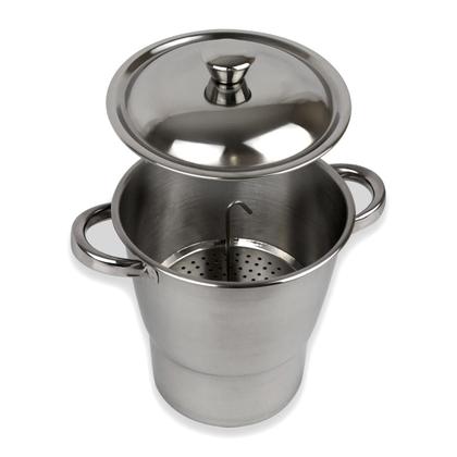 Imagem de Cuscuzeira Inox 16cm Individual Pequena Fratelli Panela De Cuscuz Nordestino Com Tampa