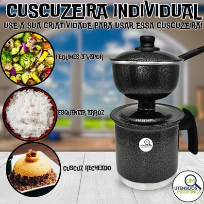 Imagem de Cuscuzeira Porção Individual Nordestino em Alumínio Craqueado 1 Porção