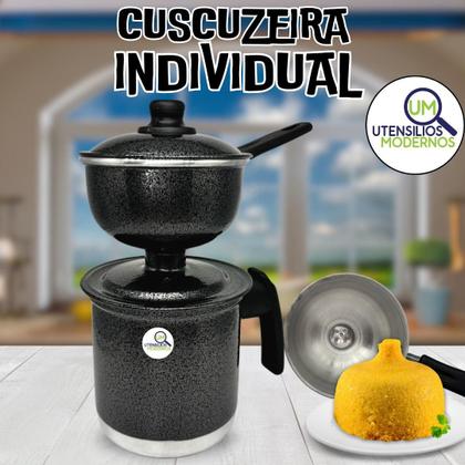 Imagem de Cuscuzeira Porção Individual Nordestino em Alumínio Craqueado 1 Porção