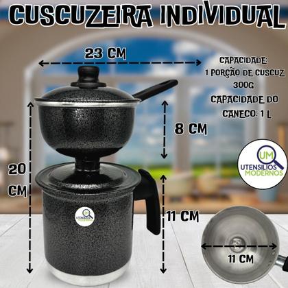 Imagem de Cuscuzeira Porção Individual Nordestino em Alumínio Craqueado 1 Porção