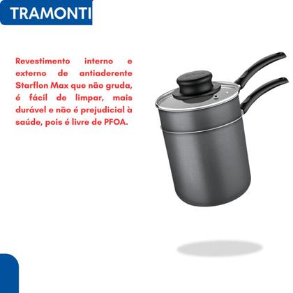 Imagem de Cuscuzeira tramontina antiaderente 2 em 1 pequena antiaderente 10cm