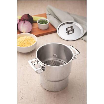 Imagem de Cuscuzeira Tramontina Brava 14 cm 2,1 L em Aço Inox com Alças e Tampa 62419140