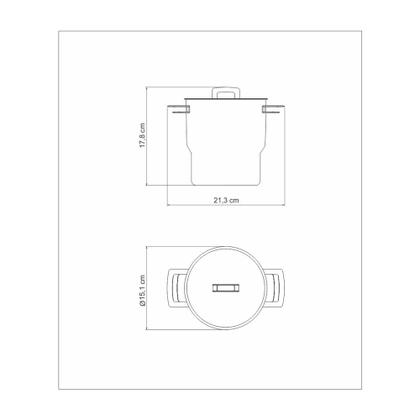 Imagem de Cuscuzeira Tramontina Brava em Aço Inox com Alças e Tampa 14 cm 2,1 L
