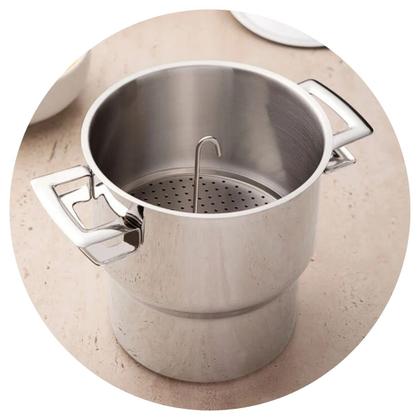 Imagem de Cuscuzeira Tramontina Inox Brava Com Tampa Completa