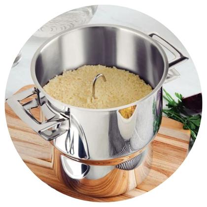 Imagem de Cuscuzeira Tramontina Inox Brava Com Tampa Completa