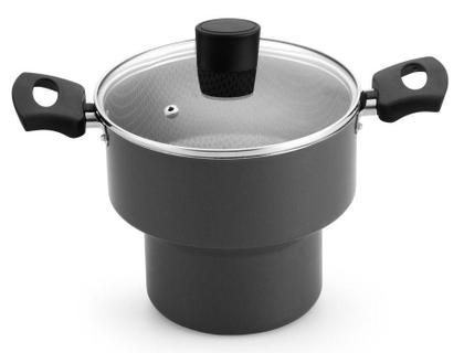 Imagem de Cuscuzeiro Antiaderente Com Tampa de Vidro - Cinza