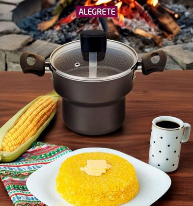 Imagem de Cuscuzeiro Antiaderente Com Tampa de Vidro - Cinza