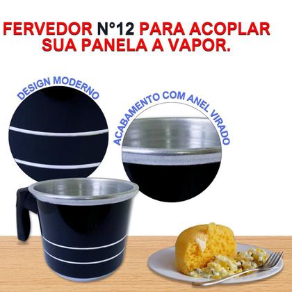 Imagem de Cuscuzeiro De Alumínio 3 Em 1 Individual 16cm 3x1 Faz cuscuz Legumes a Vapor