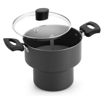 Imagem de Cuscuzeiro Enjoy 18 C/ Tampa De Vidro AA Cinza