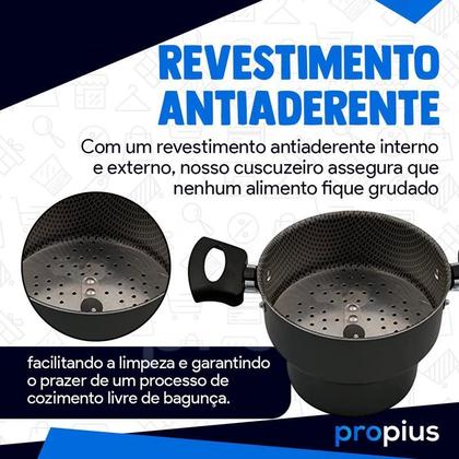 Imagem de Cuscuzeiro Enjoy Revestimento Andiaderente Tampa Vidro 14Cm