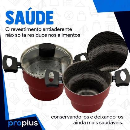 Imagem de Cuscuzeiro Enjoy Revestimento Andiaderente Tampa Vidro 14Cm