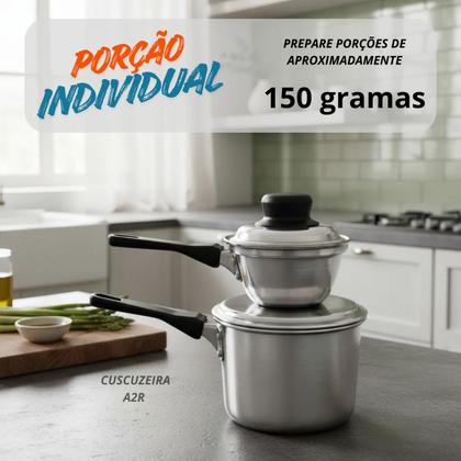 Imagem de Cuscuzeiro Individual Tamanho Pequeno Em Alumínio Polido