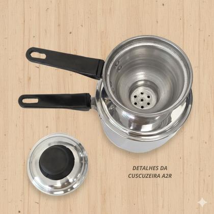 Imagem de Cuscuzeiro Individual Tamanho Pequeno Em Alumínio Polido