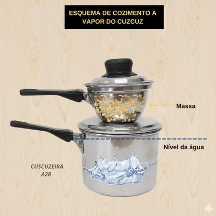 Imagem de Cuscuzeiro Individual Tamanho Pequeno Em Alumínio Polido