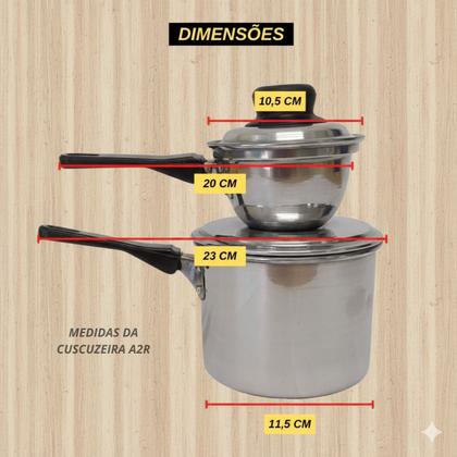 Imagem de Cuscuzeiro Individual Tamanho Pequeno Em Alumínio Polido