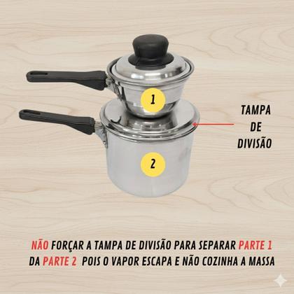 Imagem de Cuscuzeiro Individual Tamanho Pequeno Em Alumínio Polido