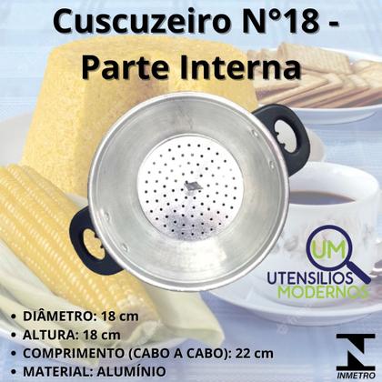 Imagem de Cuscuzeiro Nordestino de Alumínio  n 18 Cuscuzeira  Preto Liso