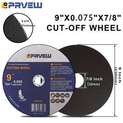 Imagem de Cut Off Wheels PRVEW, pacote com 10 polegadas para rebarbadora