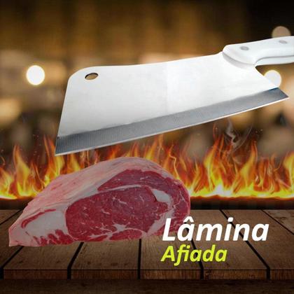 Imagem de Cutelo Açougueiro Cozinha Profissional Aço Inox 7