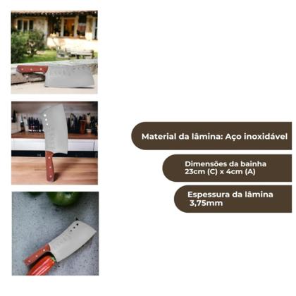 Imagem de Cutelo Faca Artesanal Profissional para Churrasco e Cozinha