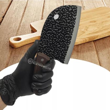Imagem de Cutelo Faca Cuzinha Estilo Machadinho Corta Osso Churrasco Legumes Carnes Peixes