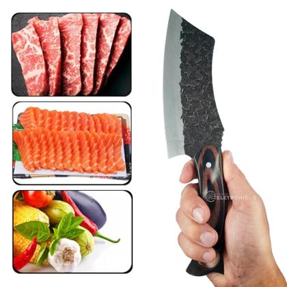 Imagem de Cutelo Forjado Churrasco Pesca Desossar Com Bainha Cortar Ossos e Carne TB092149 TB092150 TB092052