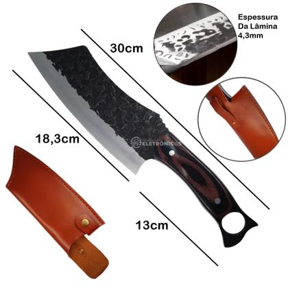 Imagem de Cutelo Forjado Churrasco Pesca Desossar Com Bainha Cortar Ossos e Carne TB092149 TB092150 TB092052