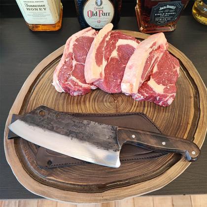 Imagem de Cutelo Gaúcho Artesanal Carne Churrasco 7' Aço Carbono Brut Forge Cozinha