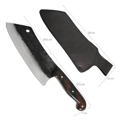Imagem de Cutelo Gaúcho Artesanal Carne Churrasco 7' Aço Carbono Brut Forge Cozinha
