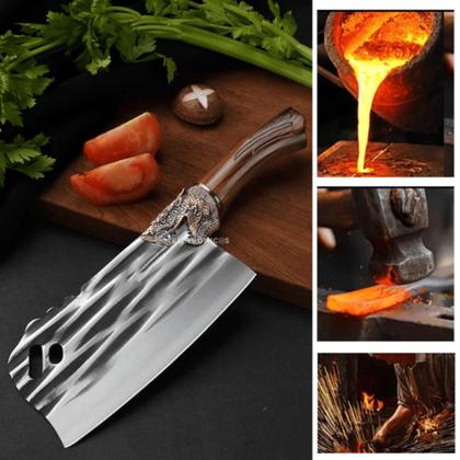 Imagem de Cutelo Profissional Luxo Artesanal Afiado Chef Cozinha Churrasco SLKAF105