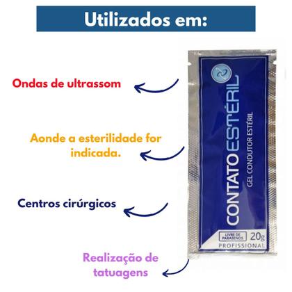 Imagem de Cx c/ 24 saches gel condutor contato esteril 20 g - rmc