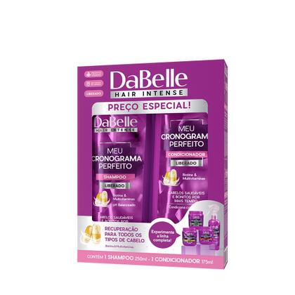Imagem de Dabelle Shampoo 250ml e Condicionador 175ml Meu Cronograma Perfeito + 3 Máscaras Cronograma Hidratação Nutrição Reconsturção 400g + Spray e Creme 270g
