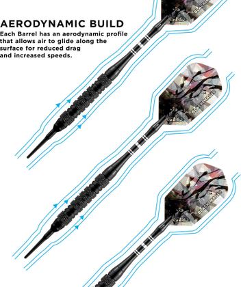 Imagem de Dardos de ponta macia Viper Black Magic 18g com serrilha média