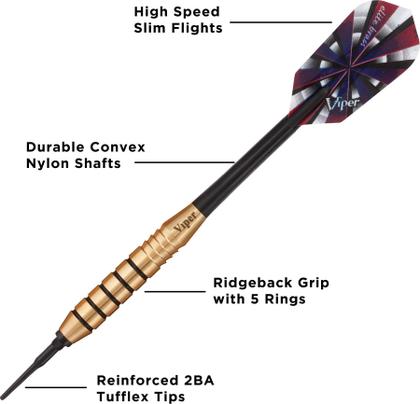 Imagem de Dardos Viper Elite Brass Soft Tip 20g para dardos eletrônicos