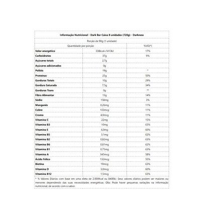 Imagem de Dark Bar Caixa 8 unidades (720g) - Sabor: Cookies and Cream c/ Nibs de Cacau