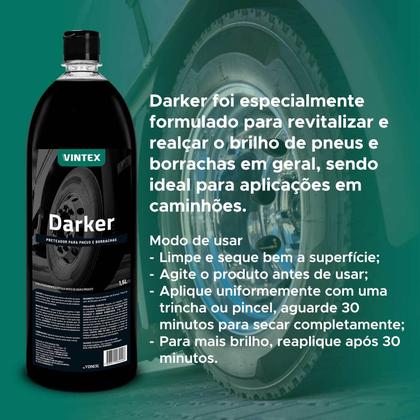 Imagem de Darker Preteador Para Pneus Plásticos Borrachas Vintex 1,5l