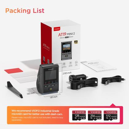Imagem de Dash Cam VIOFO A119 Mini 2 STARVIS 2 Sensor 2K 60 fps para carro