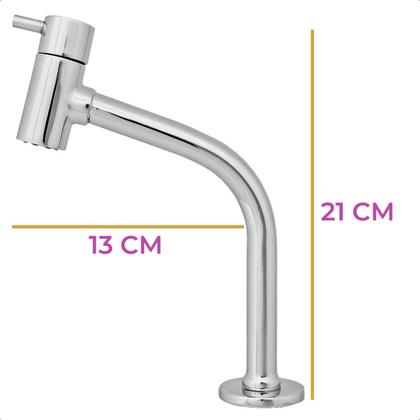Imagem de Dazie Metais - Torneira Banheiro Lavabo Cuba Lavatório Pia Link Baixa Cromada Luxo Metal Bica Fria