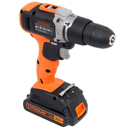 Imagem de de Impacto Sem Fio a Bateria 20V Max 3/8 Pol. VVR Black Decker BCD704C1 - Black & Decker
