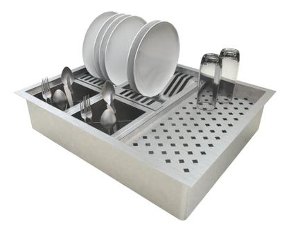 Imagem de De Inox Cozinha Gourmet Embutir Calha Quadrada Ou Sobrepor Pia