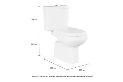Imagem de Deca Kit Vaso Monte Carlo C/cx Acoplada  Branco anco