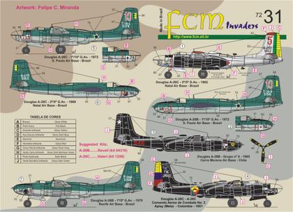 Imagem de Decalque A-26 Invader B e C FAB 1/72 - FCM 72031
