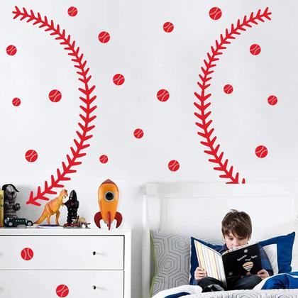 Imagem de Decalques de parede THEYGE Vinyl Baseball Stitches para quarto